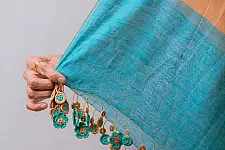 A Symphony in Color | Hand Knitted Crochet Chanderi Stole - E