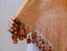 A Symphony in Color | Hand Knitted Crochet Chanderi Stole - F