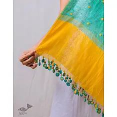 A Symphony in Color | Hand Knitted Crochet Chanderi Stole - I