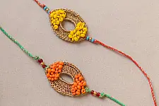 Crochet Rakhi -⚬- Handmade Sunshine Crochet Rakhi (Set of 2) 21