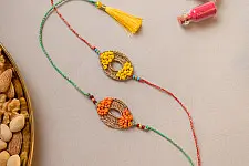 Crochet Rakhi -⚬- Handmade Sunshine Crochet Rakhi (Set of 2) 21
