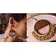 Crochet |  Crescent Moon Earrings ~ Beige ( Two Options Beige(Brown)/ Grey)