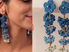 Crochet | Indigo Shower Floral Danglers