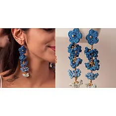 Crochet | Indigo Shower Floral Danglers