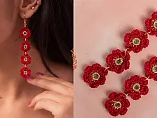 Crochet | Red Daisies Danglers