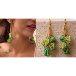 Crochet | Swing Earrings ~ Green Bougainvillea