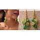 Crochet | Swing Earrings ~ Green Bougainvillea