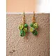 Crochet | Swing Earrings ~ Green Bougainvillea