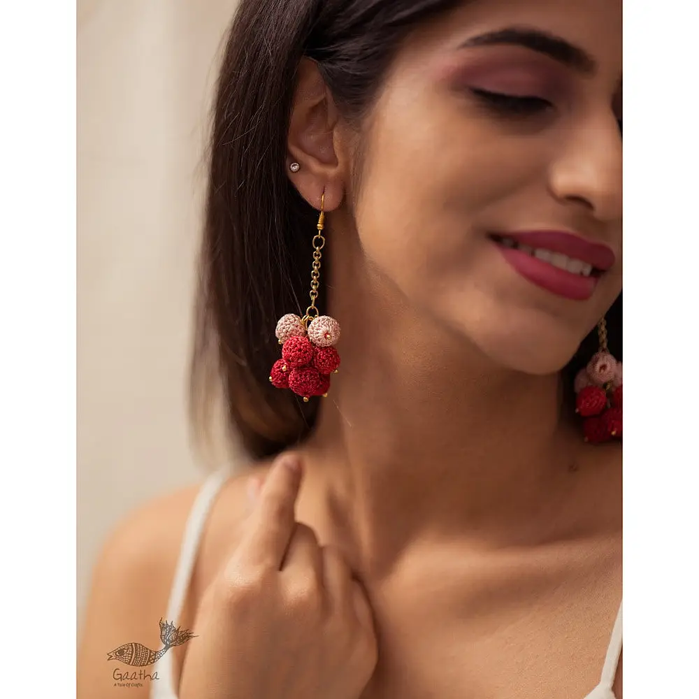 Crochet | Swing Earrings ~ Red Ombre