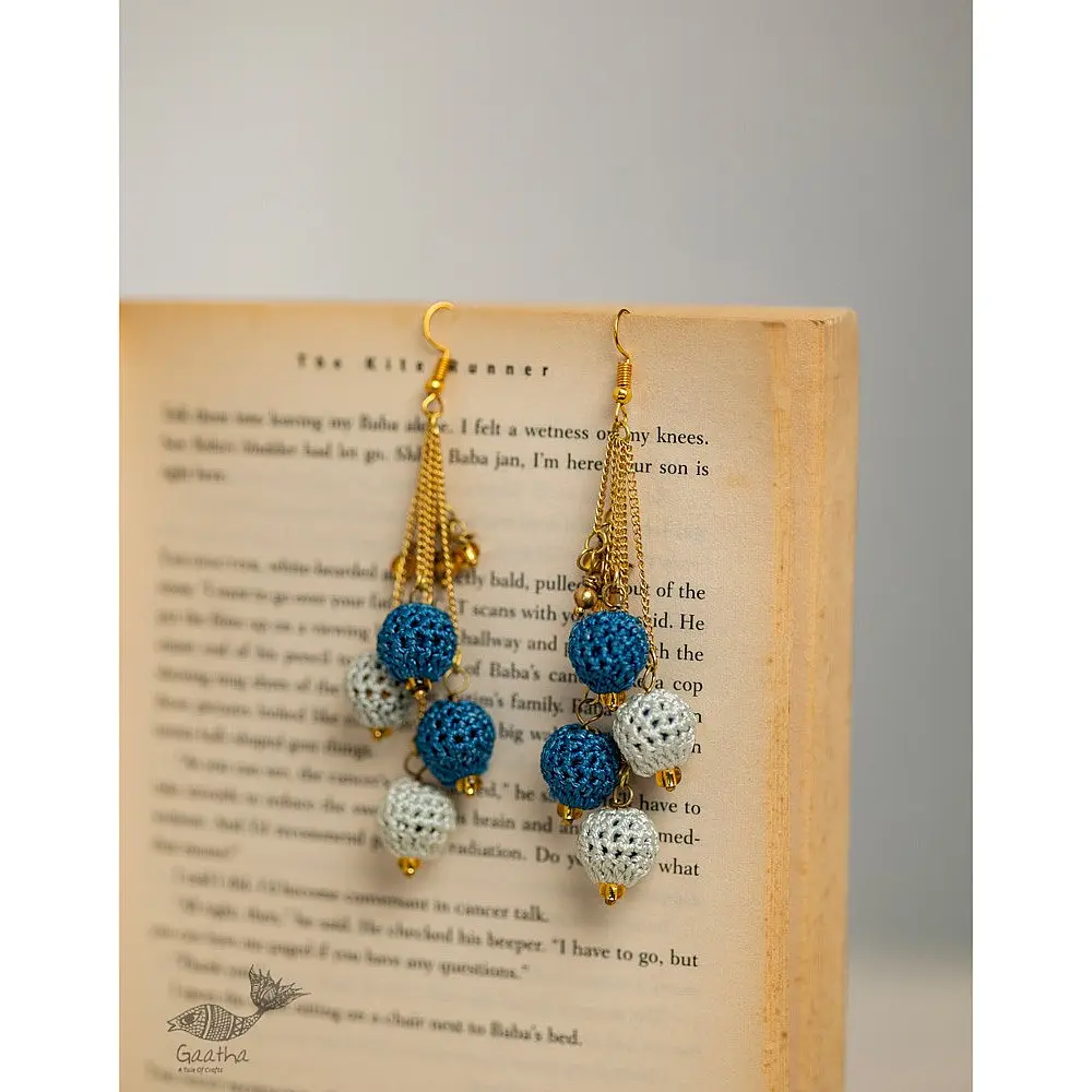 Crochet | Swing Earrings ( Two Options - Blue/ Multi )