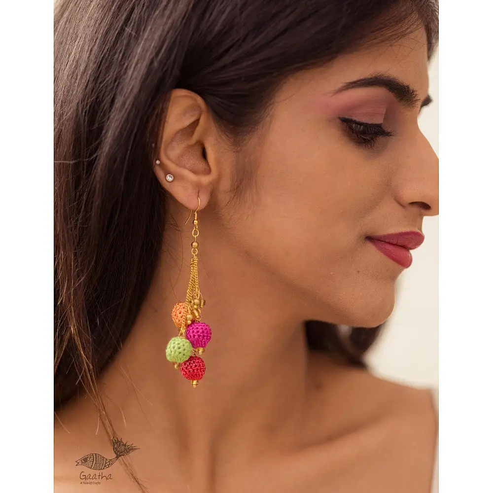 Crochet | Swing Earrings ( Two Options - Blue/ Multi )