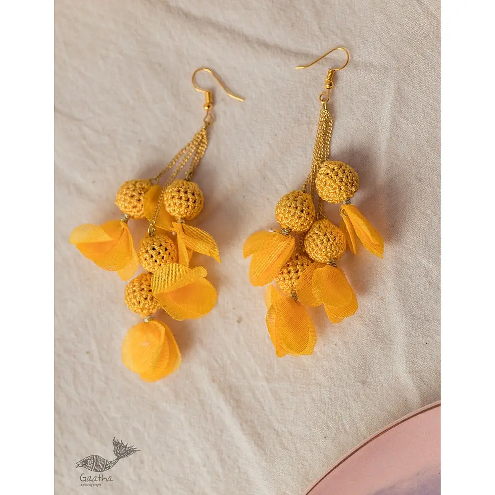 Crochet | Swing Floral Earrings ( Three Options - Pink / Purple / Yellow )