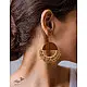 Crochet |  Crescent Moon Earrings ~ Beige ( Two Options Beige(Brown)/ Grey)