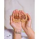 Crochet |  Crescent Moon Earrings ~ Beige ( Two Options Beige(Brown)/ Grey)