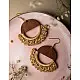 Crochet |  Crescent Moon Earrings ~ Beige ( Two Options Beige(Brown)/ Grey)