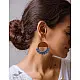 Crochet |  Crescent Moon Earrings ~ Beige ( Two Options Beige(Brown)/ Grey)