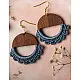 Crochet |  Crescent Moon Earrings ~ Beige ( Two Options Beige(Brown)/ Grey)