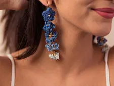 Crochet | Indigo Shower Floral Danglers