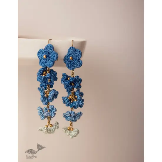 Indigo Shower Floral Danglers