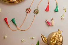 Crochet Rakhi -⚬- Chakra Jewelled Rakhi (Set of 2) 22