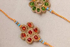 Crochet Rakhi -⚬- Chakra Jewelled Rakhi (Set of 2) 22