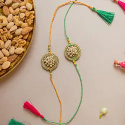 Crochet Rakhi -⚬- Handmade Pearl Knot Crochet Rakhi (Set of 2) 23