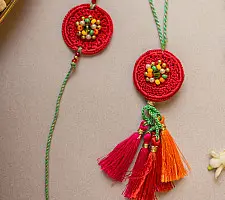 Crochet Rakhi -⚬- Handmade Coral Reef Crochet Rakhi & Lumba Set (Set of 2) 27
