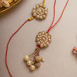 Crochet Rakhi -⚬- Handmade Celestial Crochet Rakhi & Lumba Set (Set of 2) 28