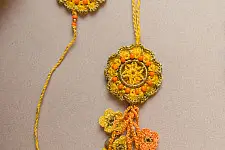 Crochet Rakhi -⚬- Handmade Soul Stich Crochet Rakhi & Lumba Set (Set of 2) 29