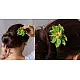 Crochet ✩  Hair Stick -Green Camellia 