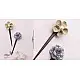 Crochet ✩ Metallic Thread Flowers Hair Stick (Pair)