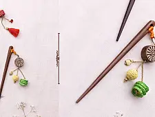 Crochet ✩ Multi colored Crochet & Block Hair Sticks (Pair)