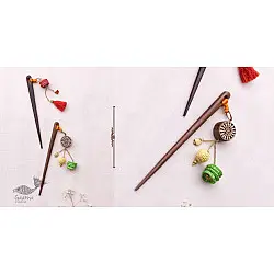 Crochet ✩ Multi colored Crochet & Block Hair Sticks (Pair)