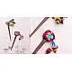Crochet ✩ Multi coloured Bird Butterfly Hair Stick (Pair) ~ Green