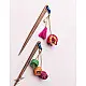 Handmade floral hair stick crafted with delicate thread and wood