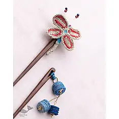 Crochet ✩ Crochet Butterfly & Tiki Hair Sticks (Pair)