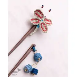 Crochet ✩ Crochet Butterfly & Tiki Hair Sticks (Pair)