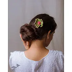 Crochet ✩  Hair Stick - Shimmer and Green Lotus 