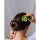 Crochet ✩  Hair Stick -Green Camellia 