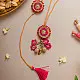 shop Pink Twilight Crochet Rakhi & Lumba Set (Set of 2)