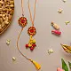 shop Red Mandala Crochet Rakhi & Lumba Set (Set of 2)