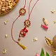 shop Handmade Red Pearl Crochet Rakhi & Lumba Set (Set of 2)