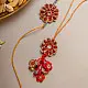 shop Red Stone Crochet Rakhi & Lumba Set (Set of 2)