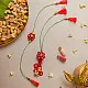 shop Red Flower Crochet Rakhi & Lumba Set (Set of 2)