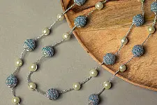 Crochet Necklace | Nakshatra Moon Necklace ~ Lilac Gold Beads