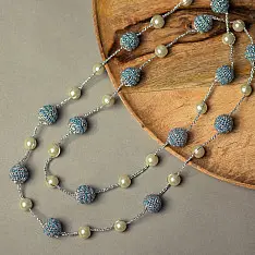 Crochet Necklace | Nakshatra Moon Necklace ~ Lilac Gold Beads