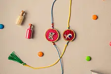 Crochet Rakhi -⚬- Digial Star Kids Crochet Rakhi (Set of 2)