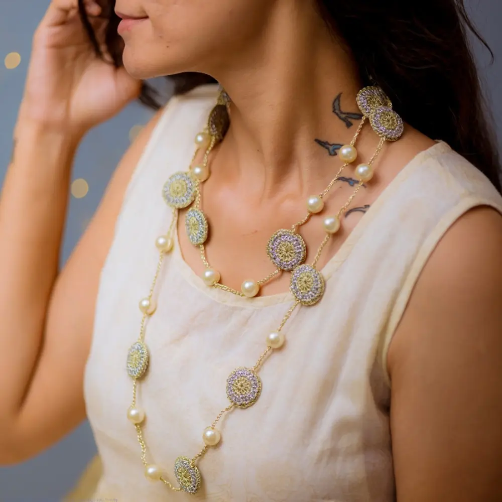 Crochet Necklace | Nakshatra Necklace ~ Shimmer 
