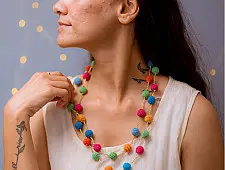 Crochet Necklace | Mela Necklace ~ Multicolored Beads