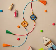 Crochet Rakhi -⚬- Diamond Crochet Rakhi Set (Set of 2)
